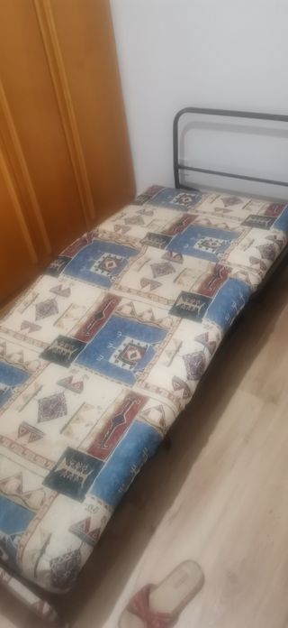 Sofa cama plegable - Azul beige con estampado