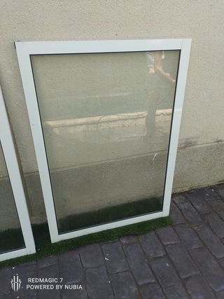 2 hojas ventana aluminio blanco