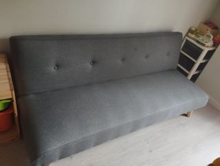 Sofá cama gris - 2 plazas
