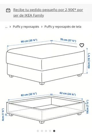 Reposapiés Kivik Ikea sin funda
