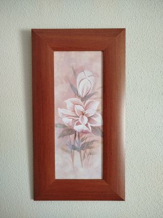 3 Cuadros florales - marrón