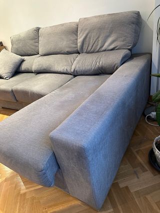 Sofá chaise longue 3 plazas gris