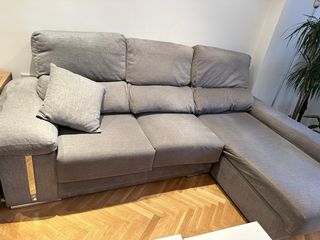 Sofá chaise longue 3 plazas gris