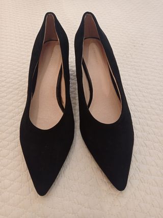 Zapatos salón negros tacón 