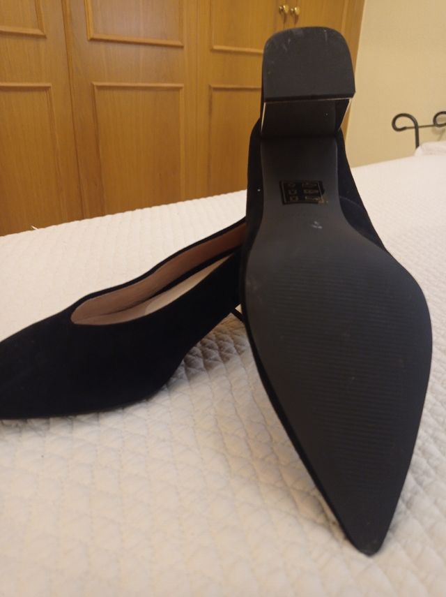 Zapatos salón negros tacón 