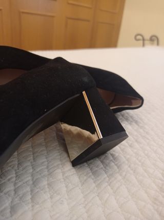Zapatos salón negros tacón 