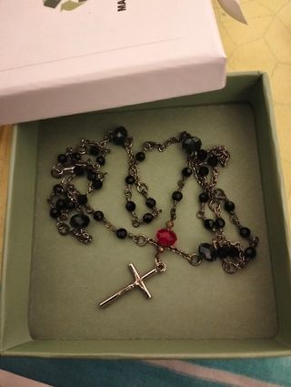 Collana Rosario nera e rossa