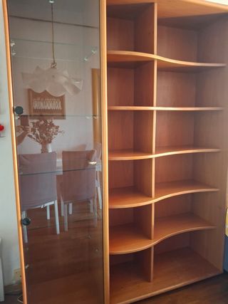 Vitrina librero madera - marrón