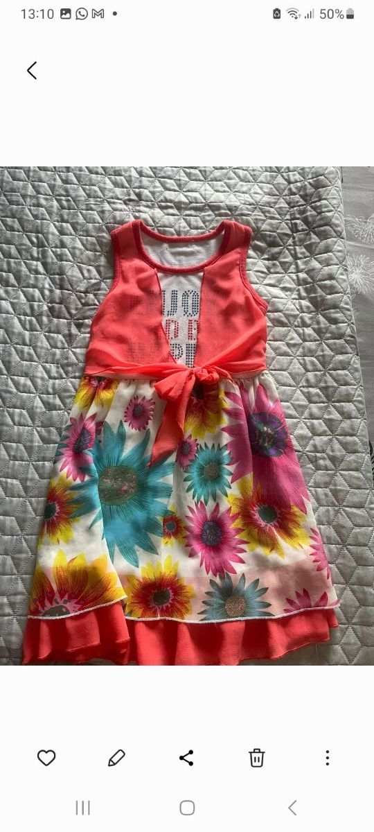 Vestito bimba fiori estivo 7 anni