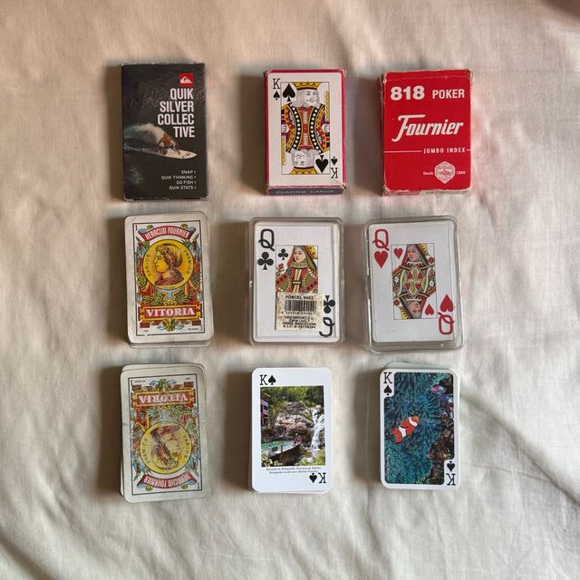 9 Lote Barajas cartas: Poker, españolas