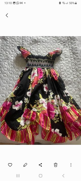 Vestito bimba fiori estivo 7 anni