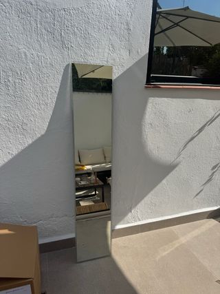 Espejo de cristal plateado