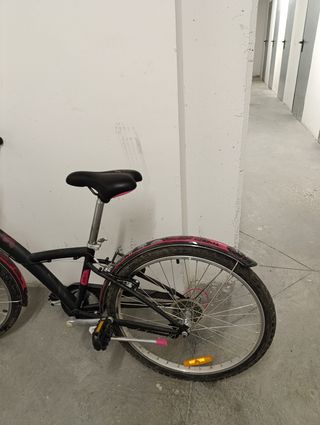 Bicicleta niña BTWIN 20" negra/rosa