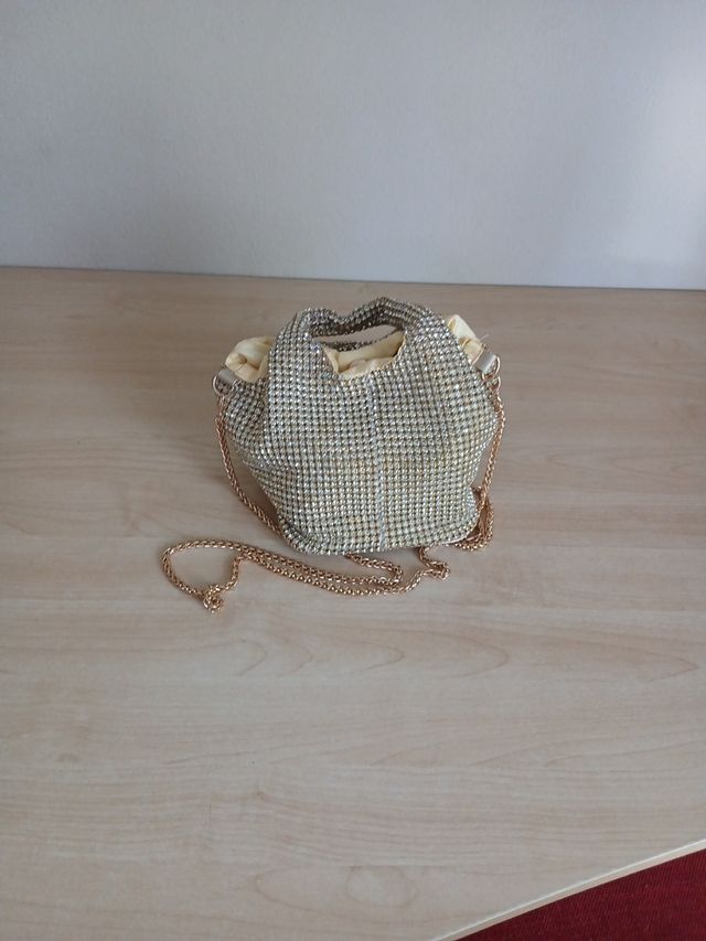 Mini borsa da sera oro e argento