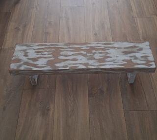 Banco madera blanco decapé