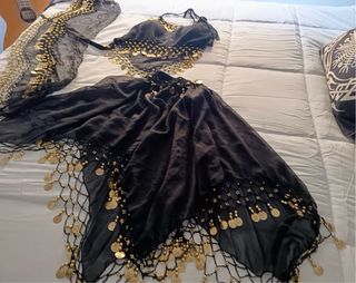 Vestido danza vientre negro - dorado
