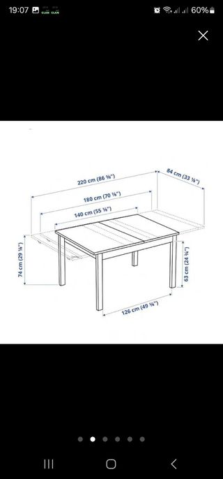 Mesa Ikea extensible negra