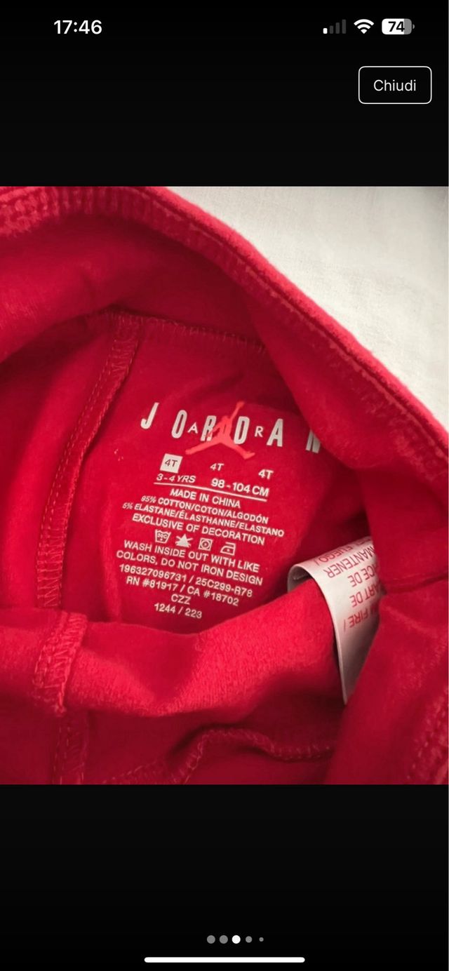 Completo Jordan bimbo Tg 3-