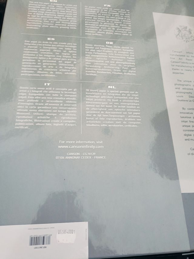 Canson Infinity Velin, Museum Rag A2 papel foto