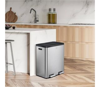 Cubo Basura Reciclaje 60L Acero Inoxidable