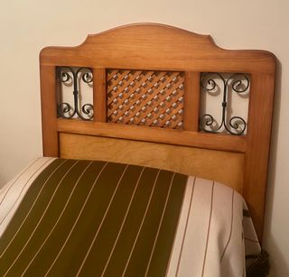 Cabecero cama madera-metal