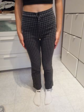 Pantalones cuadros gris-negro