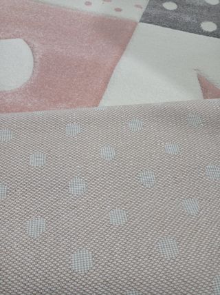 Alfombra grande infantil Merinos rosa-gris