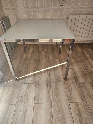 Mesa cristal moderna - metal