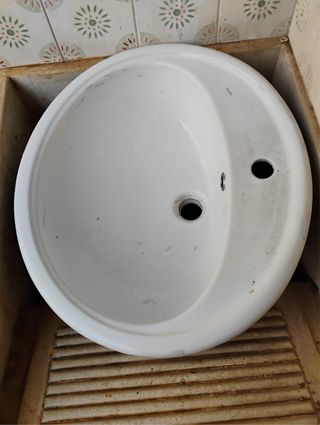 Lavabo porcelana blanco sin estrenar para encastra