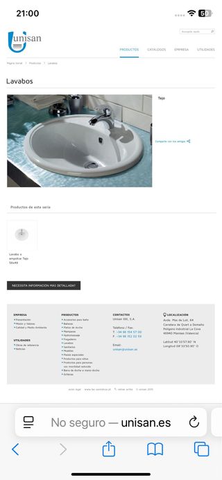 Lavabo porcelana blanco sin estrenar para encastra