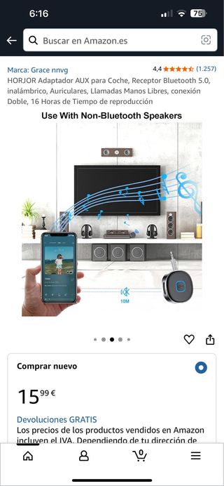 Adaptador AUX Bluetooth HORJOR