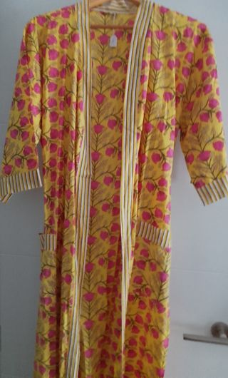 Bata algodon verano rosa-amarillo