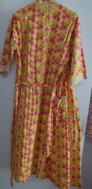 Bata algodon verano rosa-amarillo