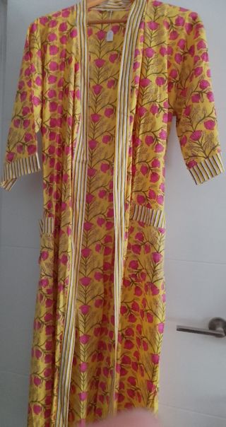 Bata algodon verano rosa-amarillo