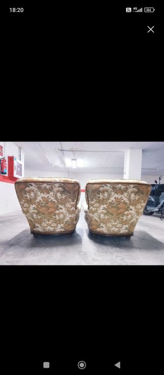Butacas vintage beige y marrón. OFERTAAAAAA