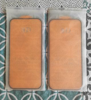 2 protectores pantalla iPhone 16 9D