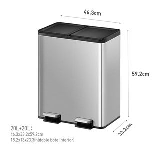 EKO Cubo Basura 40L Acero Inoxidable
