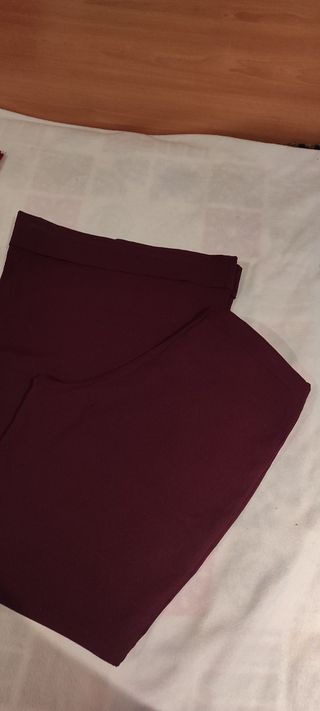 3 pantalones vestir mujer - rojos y granate