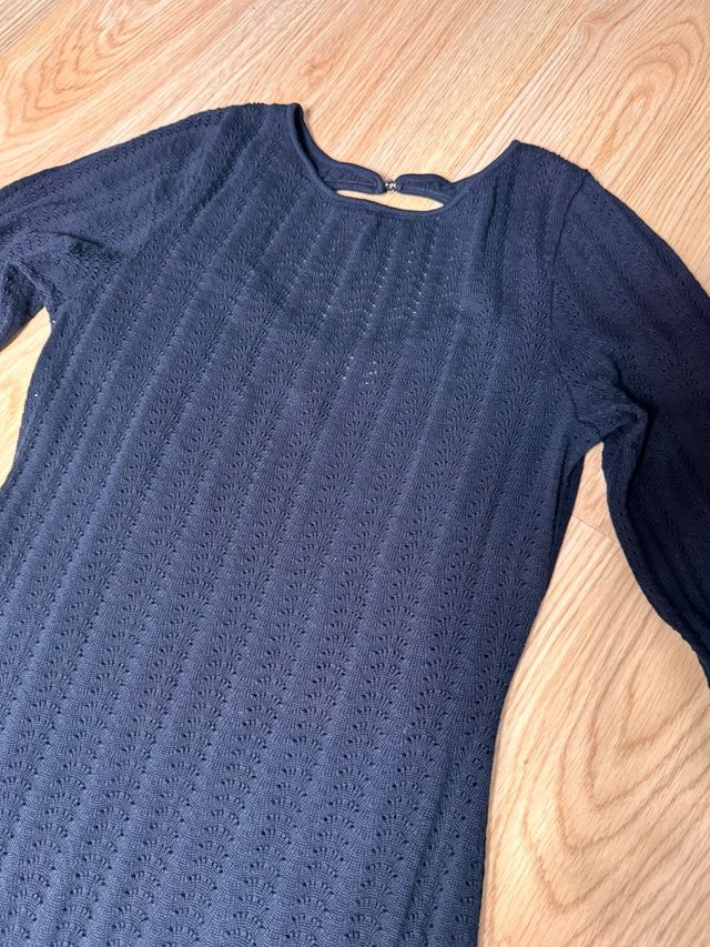 Vestido largo negro de punto. Talla L. Divided H&M