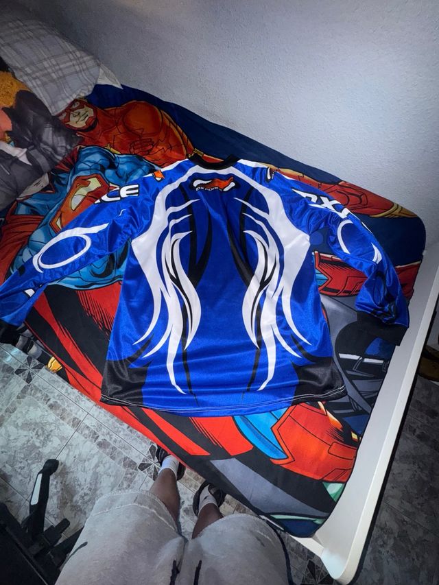 Camiseta Motocross JMX FORCE Azul-Blanca