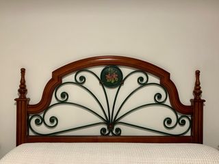 Cabecero cama madera forja