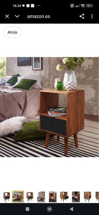 Mesita noche retro WOHNLING - 40x35x70cm nueva