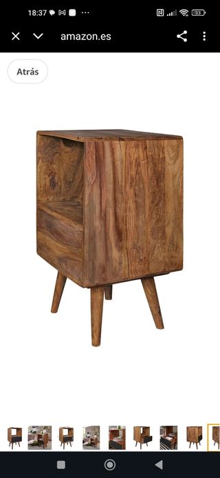 Mesita noche retro WOHNLING - 40x35x70cm nueva