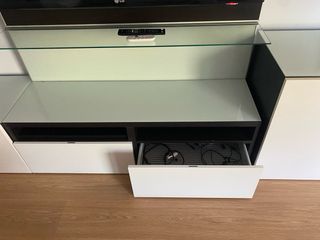 Mueble TV BESTA Ikea blanco-venge