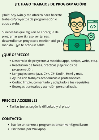 Programador, Proyectos de Programación, Apps, Webs