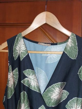Vestito lungo nero e verde