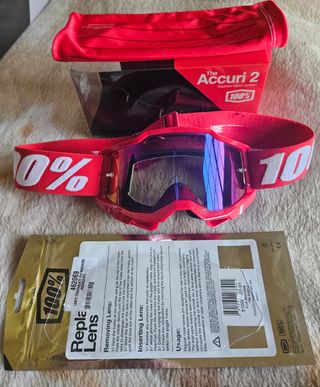 Gafas 100% Accuri 2 rojas con lente de repuesto