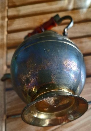 Cafetera bronce antiguo