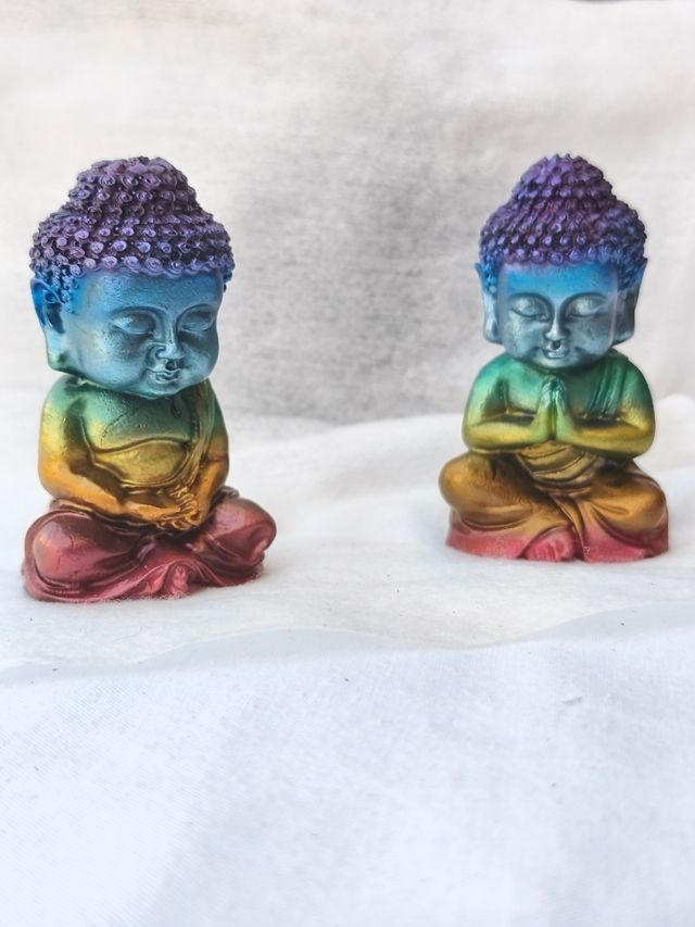 2 Budas arcoiris resina..