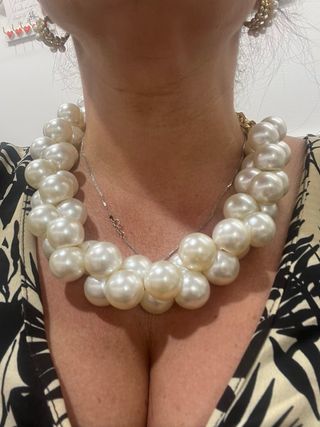 Collana perle grandi oro bianco